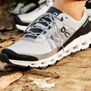 On Running Gray and Black Athletic Shoes